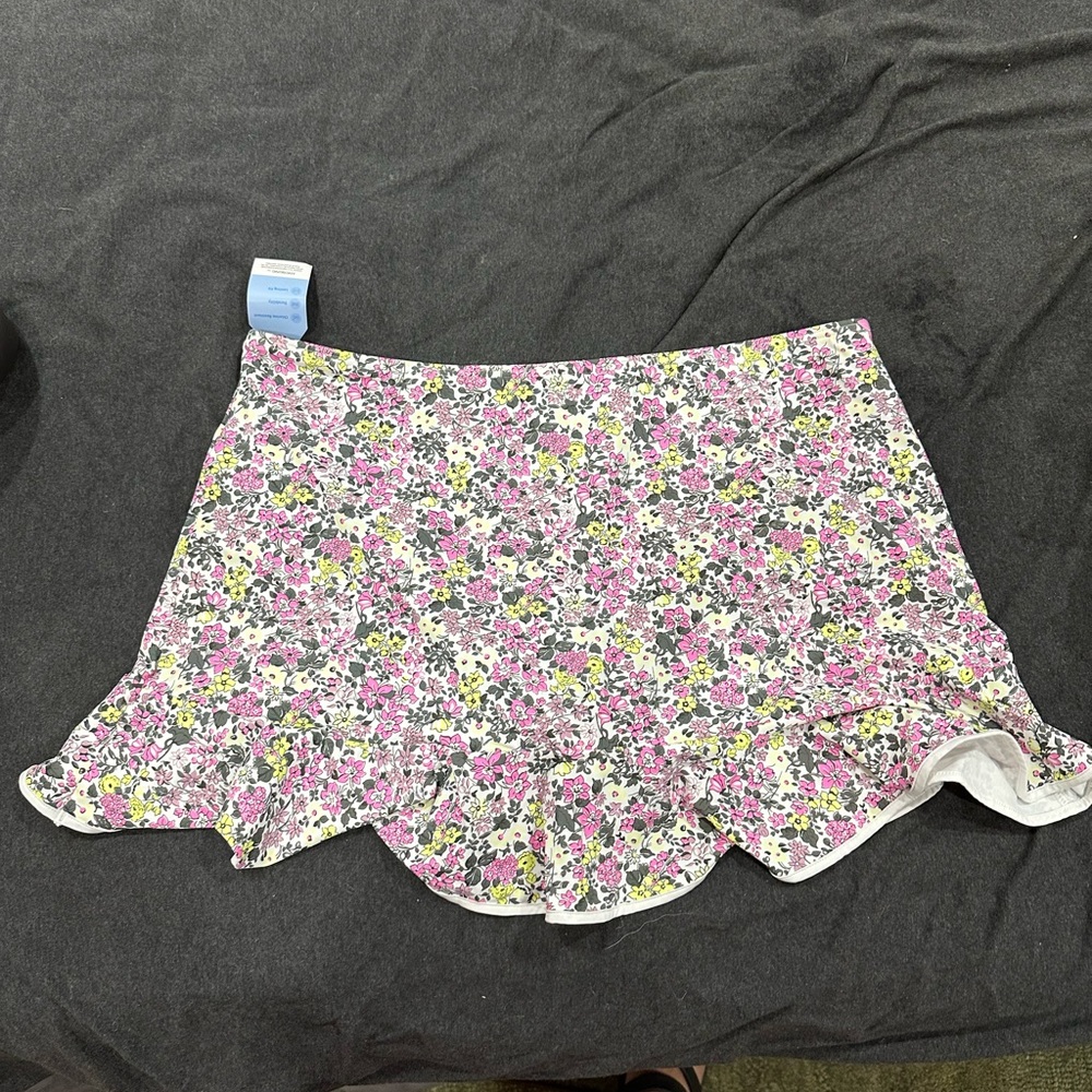 Lands' End Women’s Ruffle Hem Mini Swim Skirt - Picture 3 of 5
